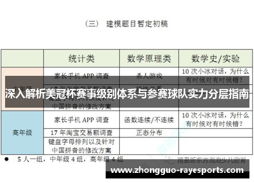 深入解析美冠杯赛事级别体系与参赛球队实力分层指南 深入解析美冠杯赛事级别体系与参赛球队实力分层指南